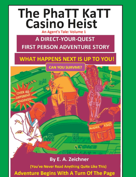 A book cover with an image of a person in a casino.