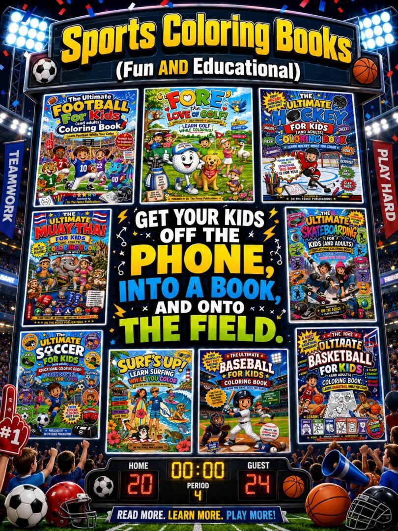 EDUCATIONAL SPORTS COLORING BOOKS - COLOR WHILE LEARNING A SPORT